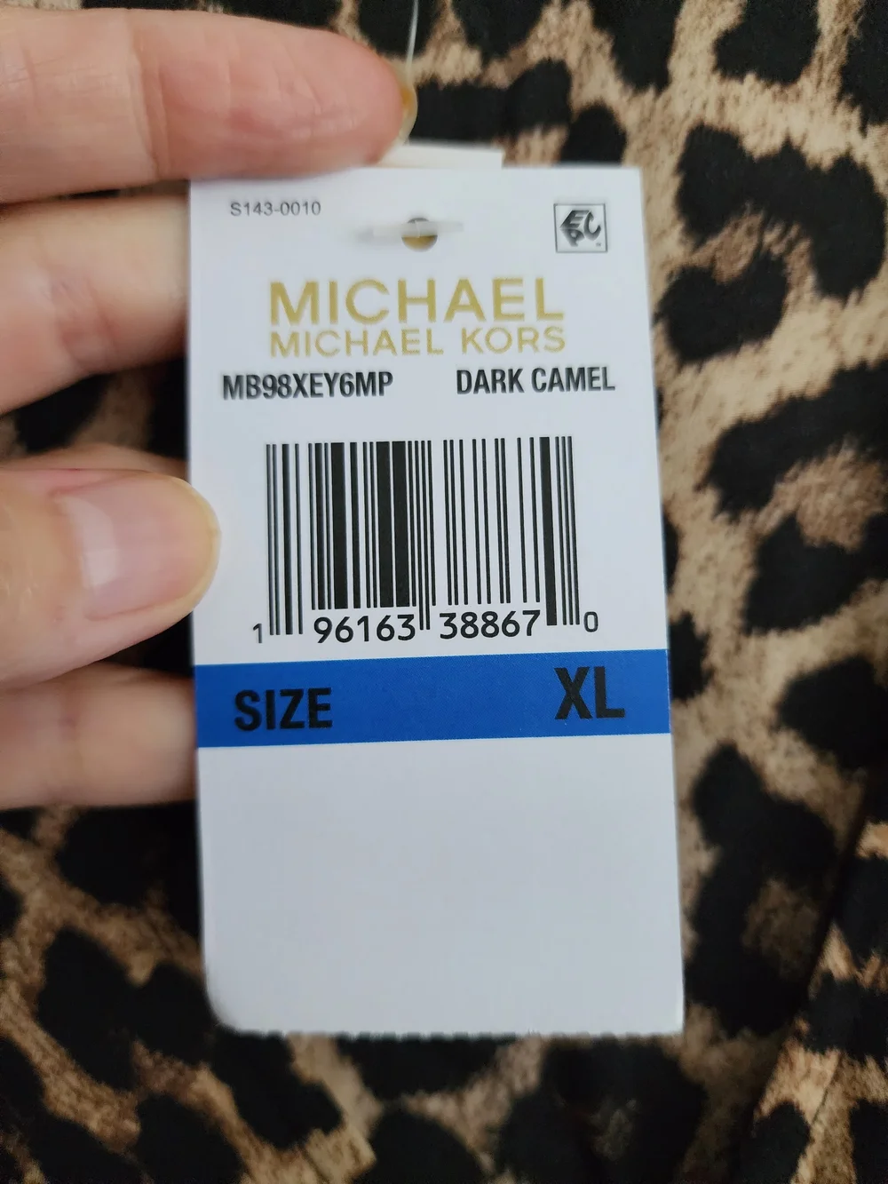 Michael Kors Brown Leopard Print Long Sleeve Ruffle Dress
